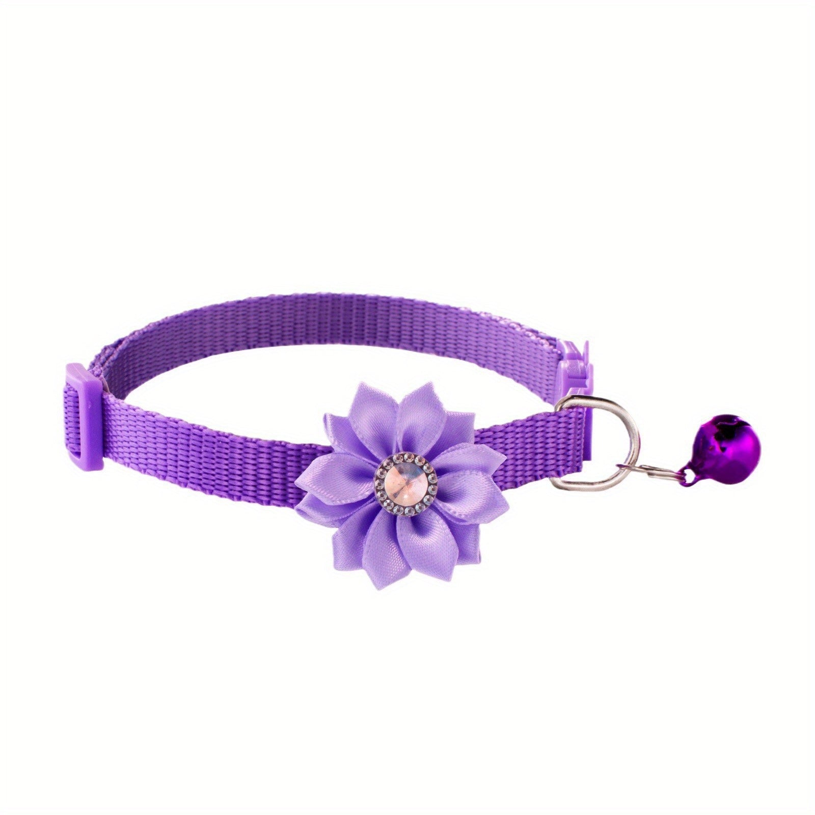 12 Sunflower Pet Collars with Bells Adjustable Polyester for Dogs and Cats Set