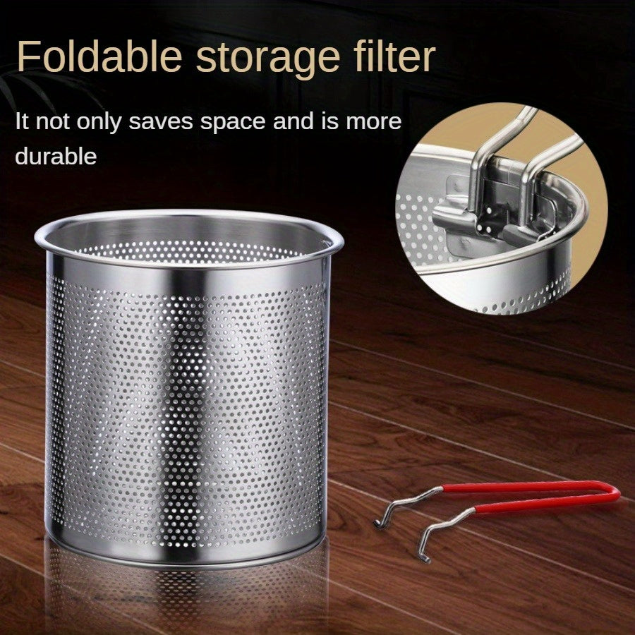 Stainless Steel Deep Fryer Pot 3L with Strainer Basket for Boiling and Frying