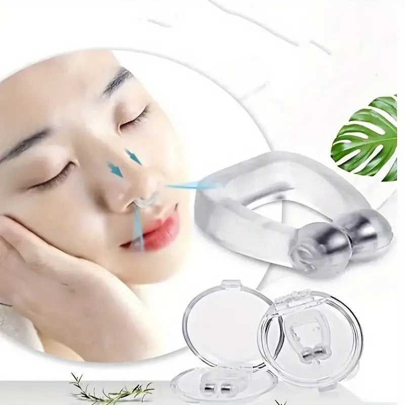 Silicone Anti-Snoring Nose Clip Magnetic Nasal Snore Stopper Battery-Free