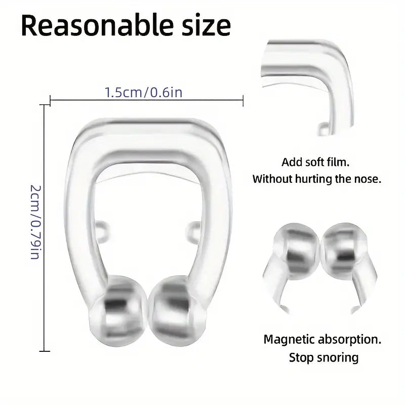 Silicone Anti-Snoring Nose Clip Magnetic Nasal Snore Stopper Battery-Free