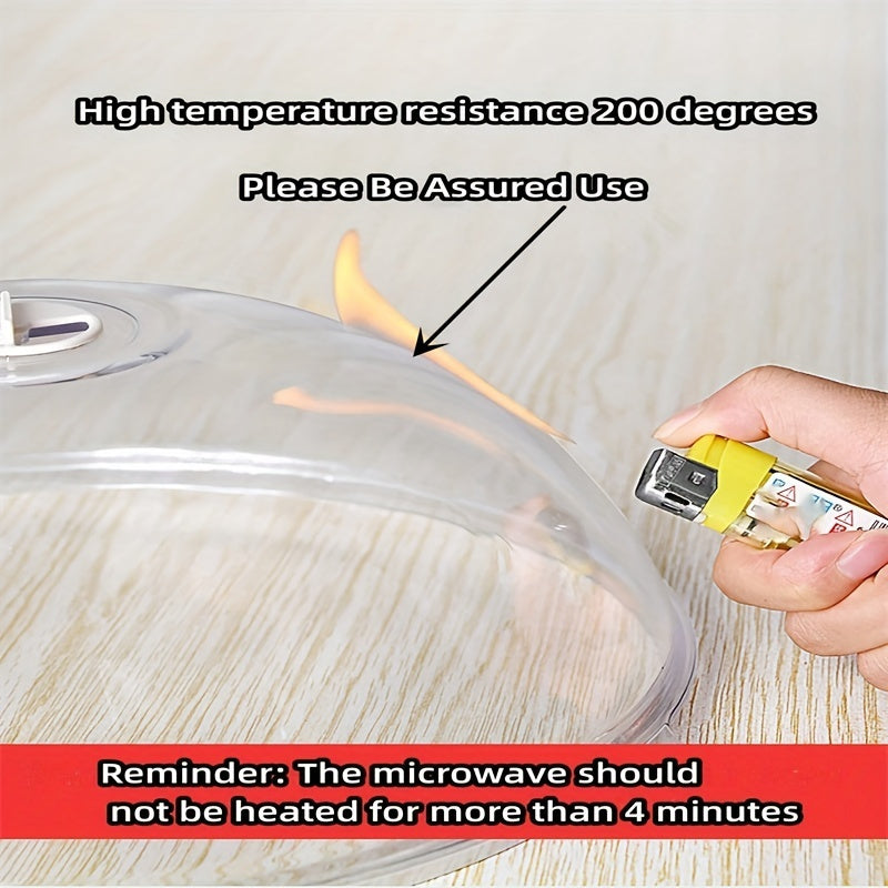 Прозрачная стеклянная крышка для микроволновки с белой ручкой, термостойкая, безопасная для пищи, кухонный аксессуар