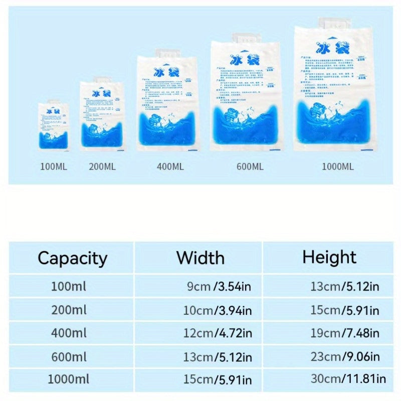 Set of 10 Reusable Gel Ice Packs for Coolers, Cold Therapy, and Outdoor Use