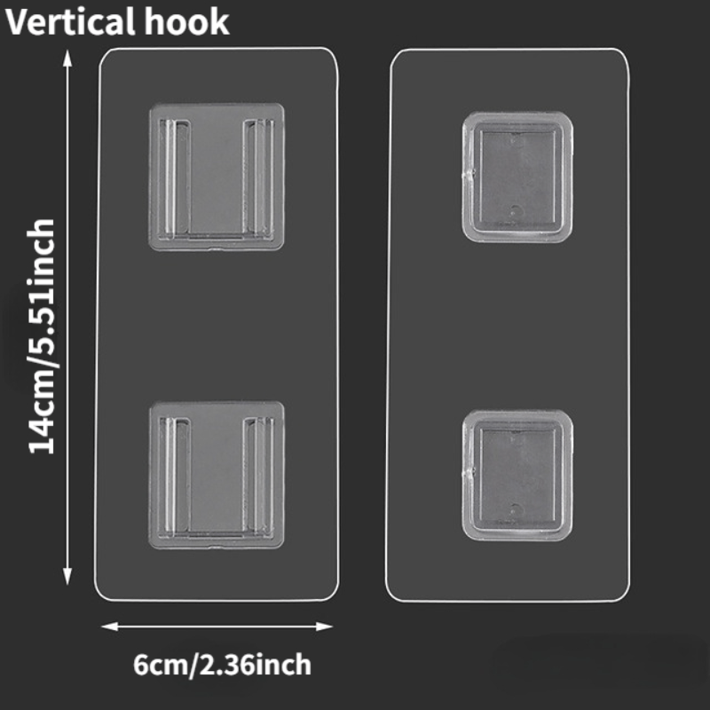 Juego de 3 ganchos de pared autoadhesivos transparentes para cocina y baño, soportan hasta 5.44 kg