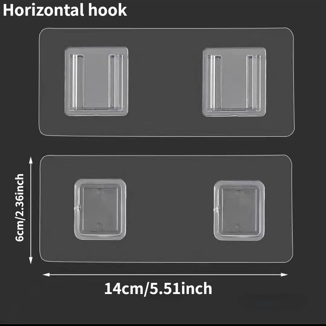 Juego de 3 ganchos de pared autoadhesivos transparentes para cocina y baño, soportan hasta 5.44 kg