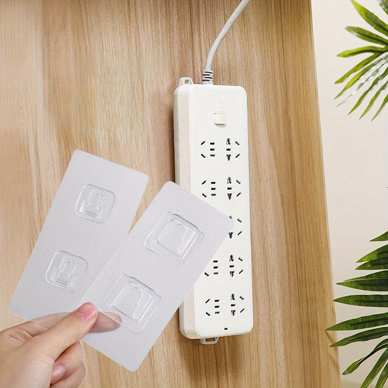 Juego de 3 ganchos de pared autoadhesivos transparentes para cocina y baño, soportan hasta 5.44 kg