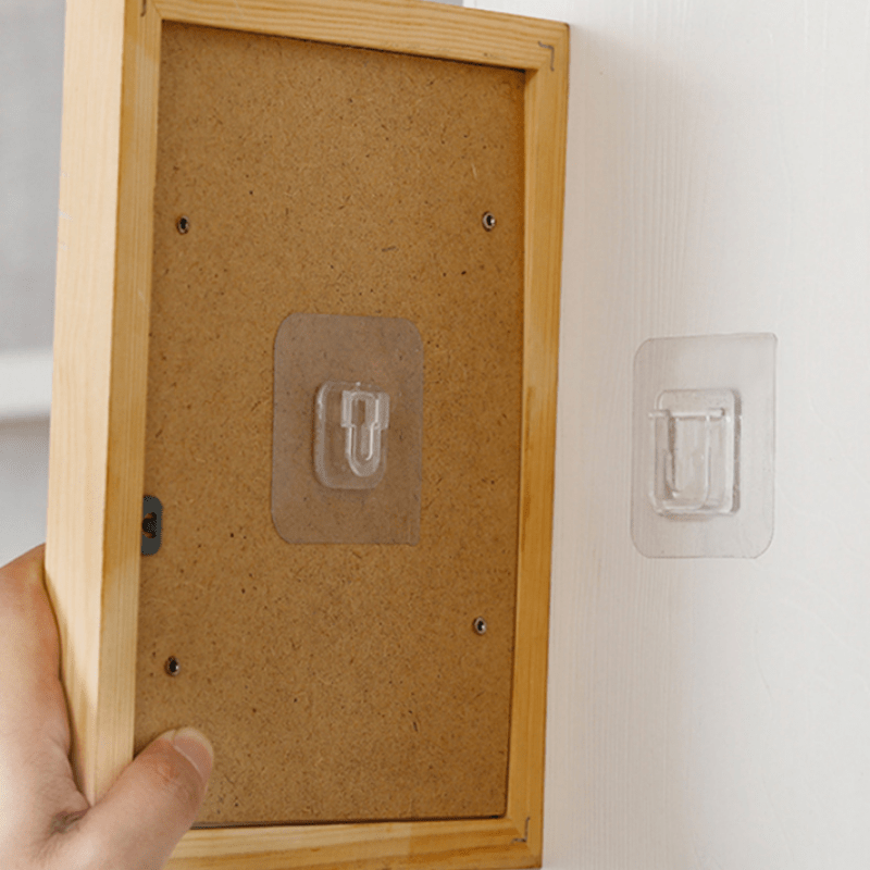 Juego de 3 ganchos de pared autoadhesivos transparentes para cocina y baño, soportan hasta 5.44 kg