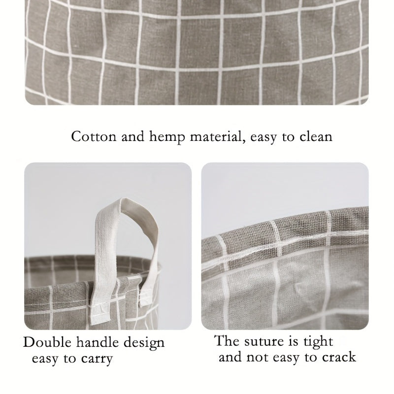 Juego de cestas de ropa redondas de tela impermeables, a prueba de polvo, para almacenamiento de ropa, juguetes y artículos del hogar