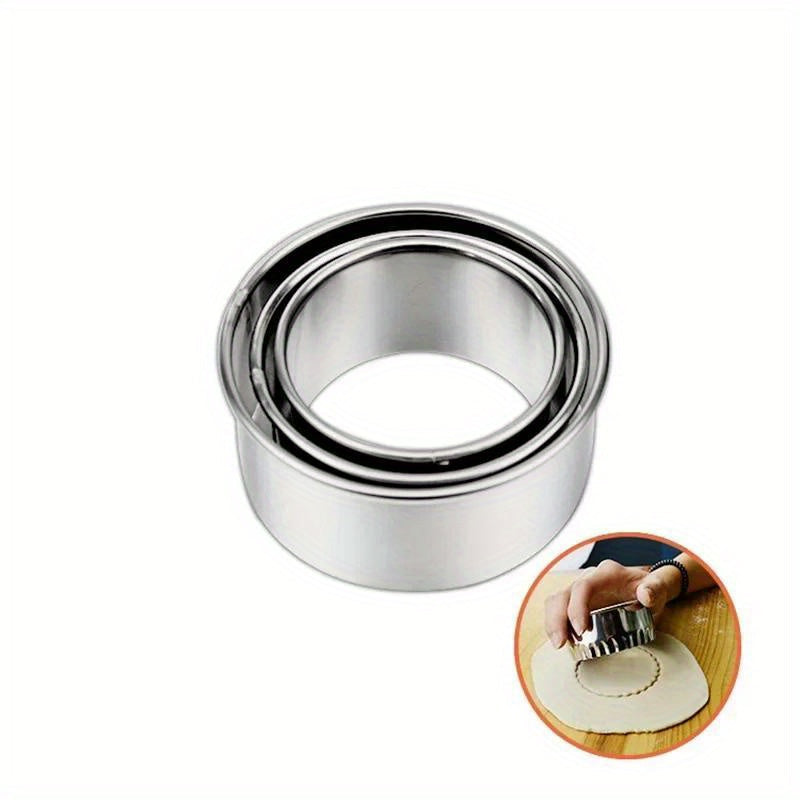 Set of 3 Stainless Steel Dumpling Makers for Ravioli and Fruit Pies Dishwasher Safe