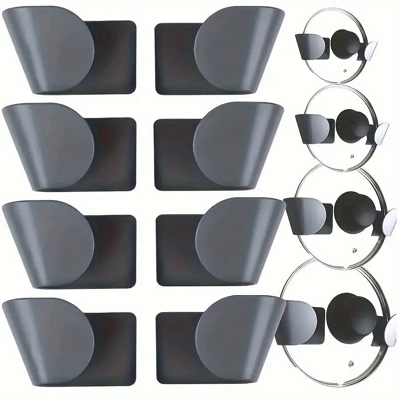 Qozon qopqog'i uchun oshxona saqlash tokchasi, qozonlar uchun devorga o'rnatiladigan tashkilotchi, oson uy oshxona tashkiloti uchun plastik shkaf aksessuari