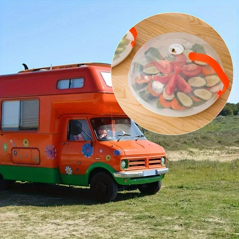 Qayta ishlatiladigan shaffof mikroto‘lqinli ovqat qoplami, mustahkam ABS materialdan tayyorlangan, issiqlikka chidamli va yopiq qopqog‘i bilan tomchilishni va yog‘ oqishini oldini oladi. Ovqat bilan xavfsiz va taomlarni issiq saqlash uchun mukammal.