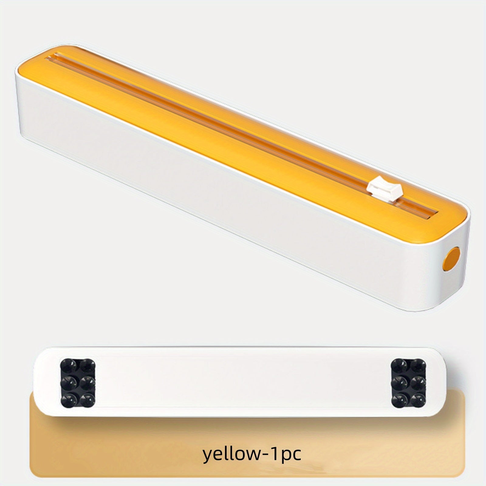 Cortador de envoltorios de cocina de pared con cuchilla de doble cara de ABS y ventosa