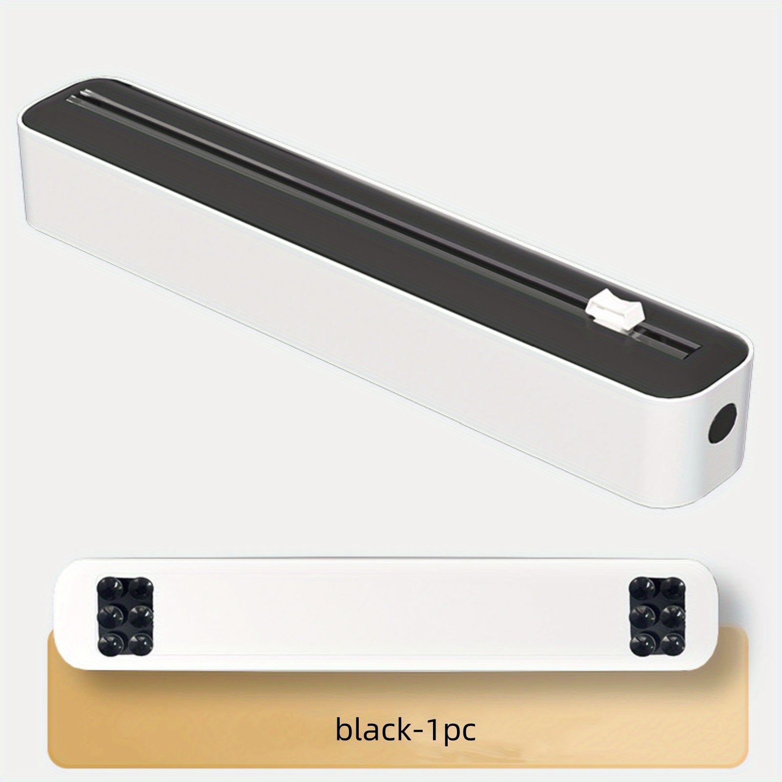 Cortador de envoltorios de cocina de pared con cuchilla de doble cara de ABS y ventosa