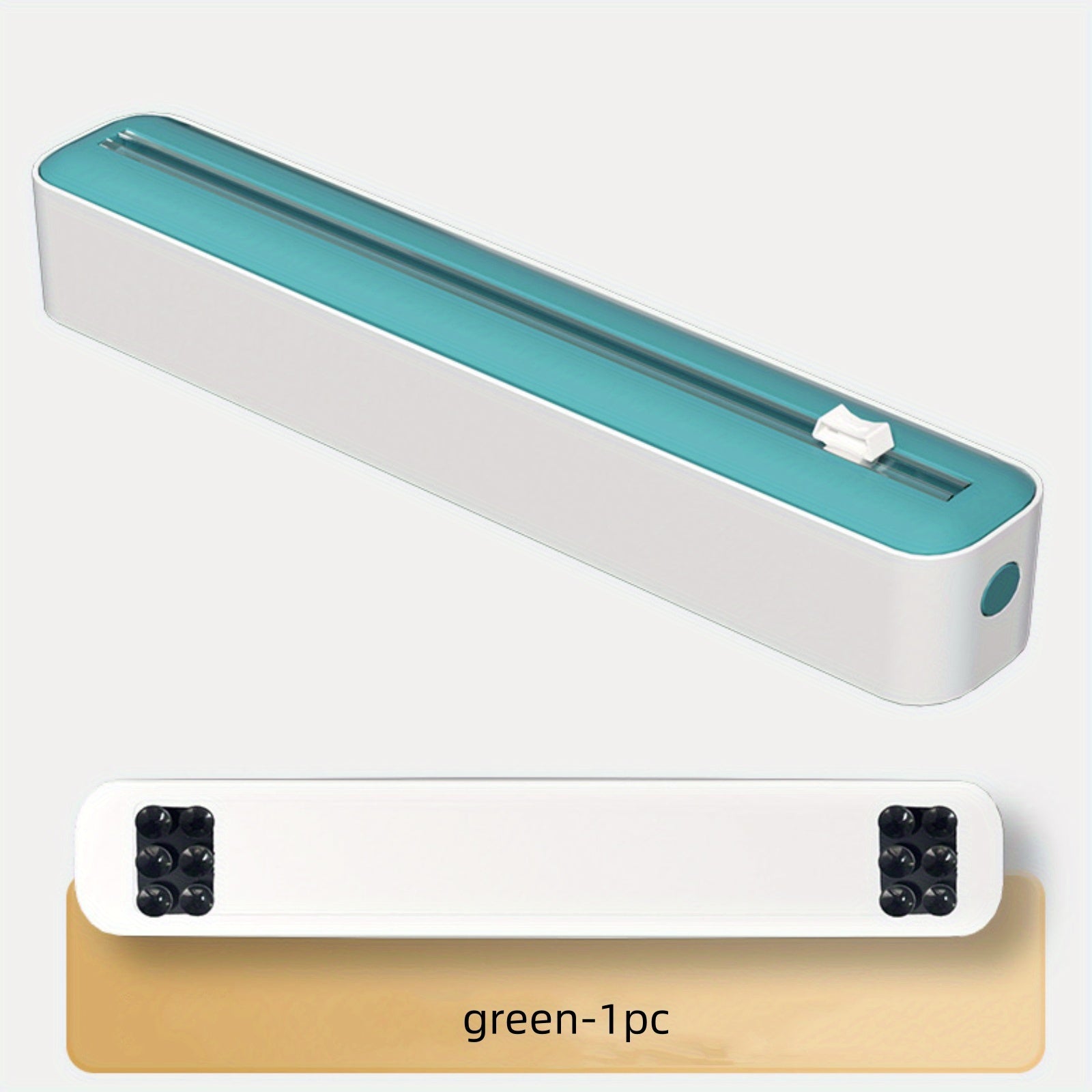 Cortador de envoltorios de cocina de pared con cuchilla de doble cara de ABS y ventosa