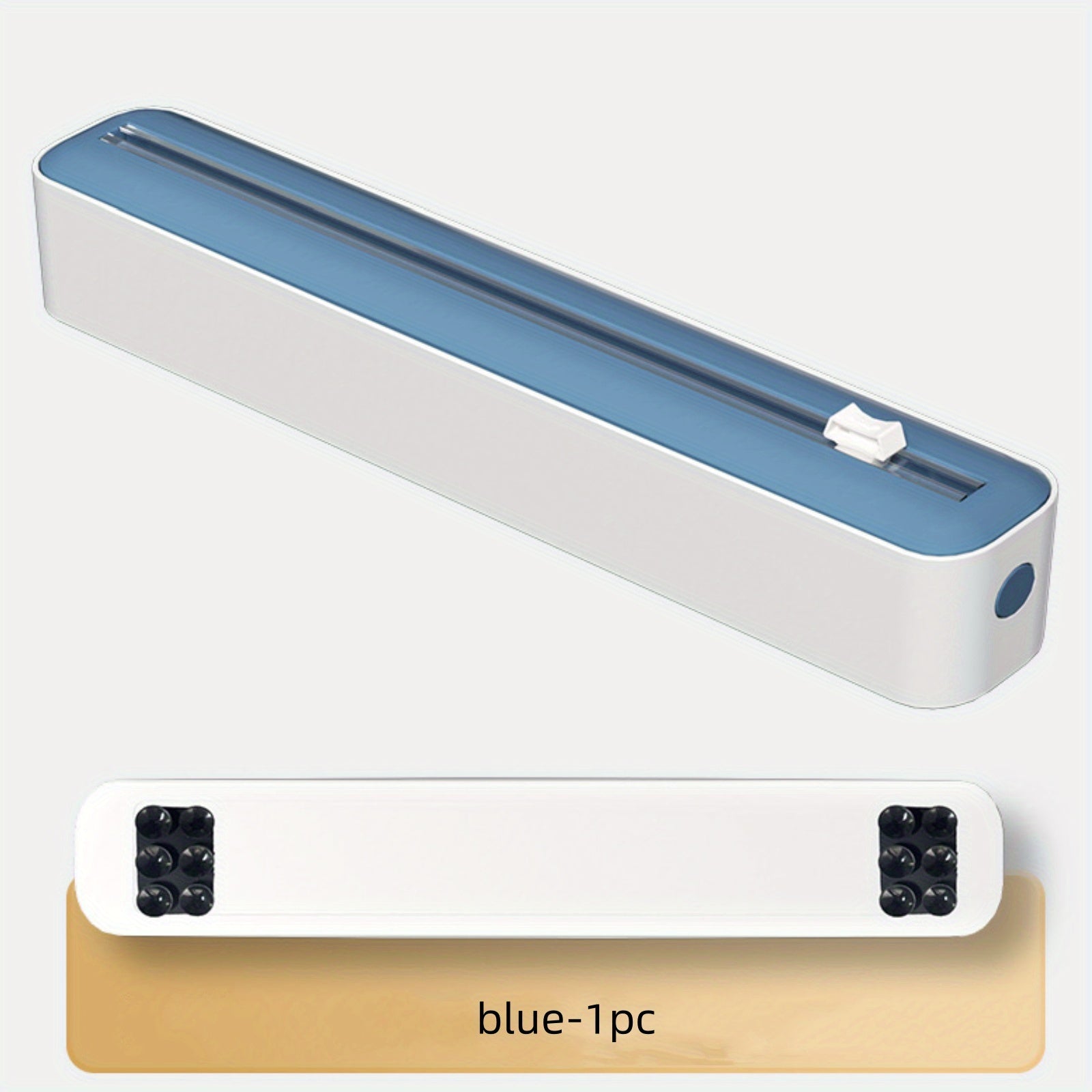 Cortador de envoltorios de cocina de pared con cuchilla de doble cara de ABS y ventosa