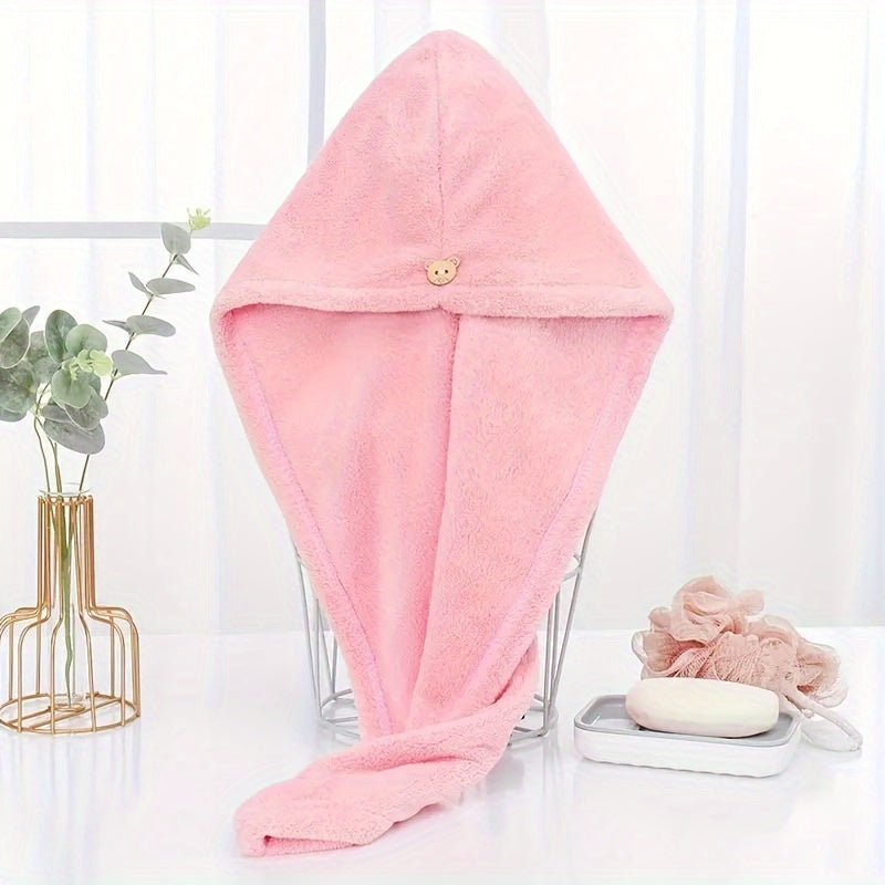 Absorbent Geometric Design Hair Towel Wrap for Home and Travel