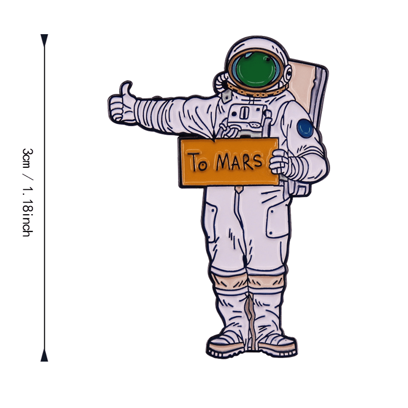 Enamel Pin Astronaut Design Alloy Space Themed Badge for Clothing or Backpacks