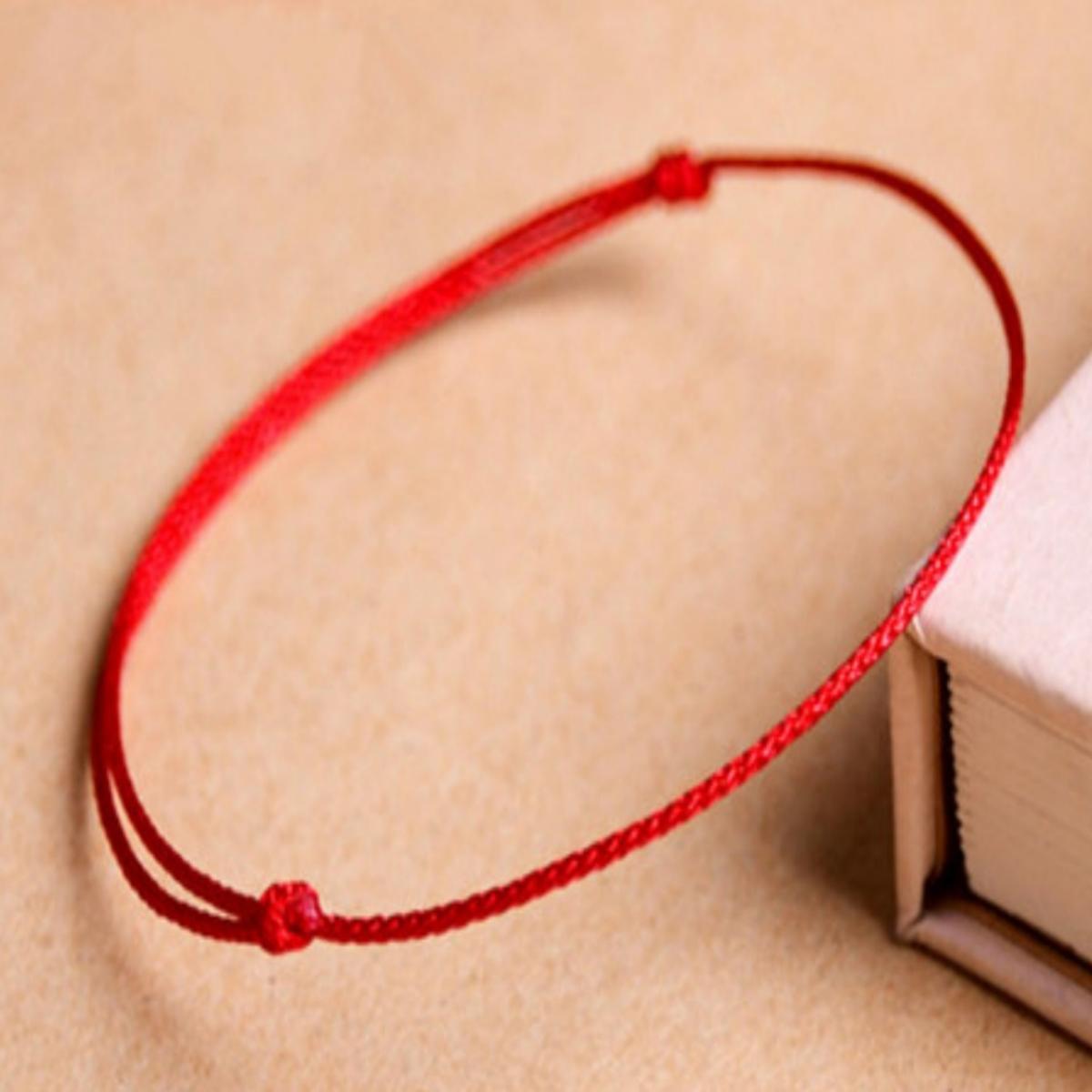 Women's Red Thread Bracelet Adjustable Knot April Birthstone Jewelry