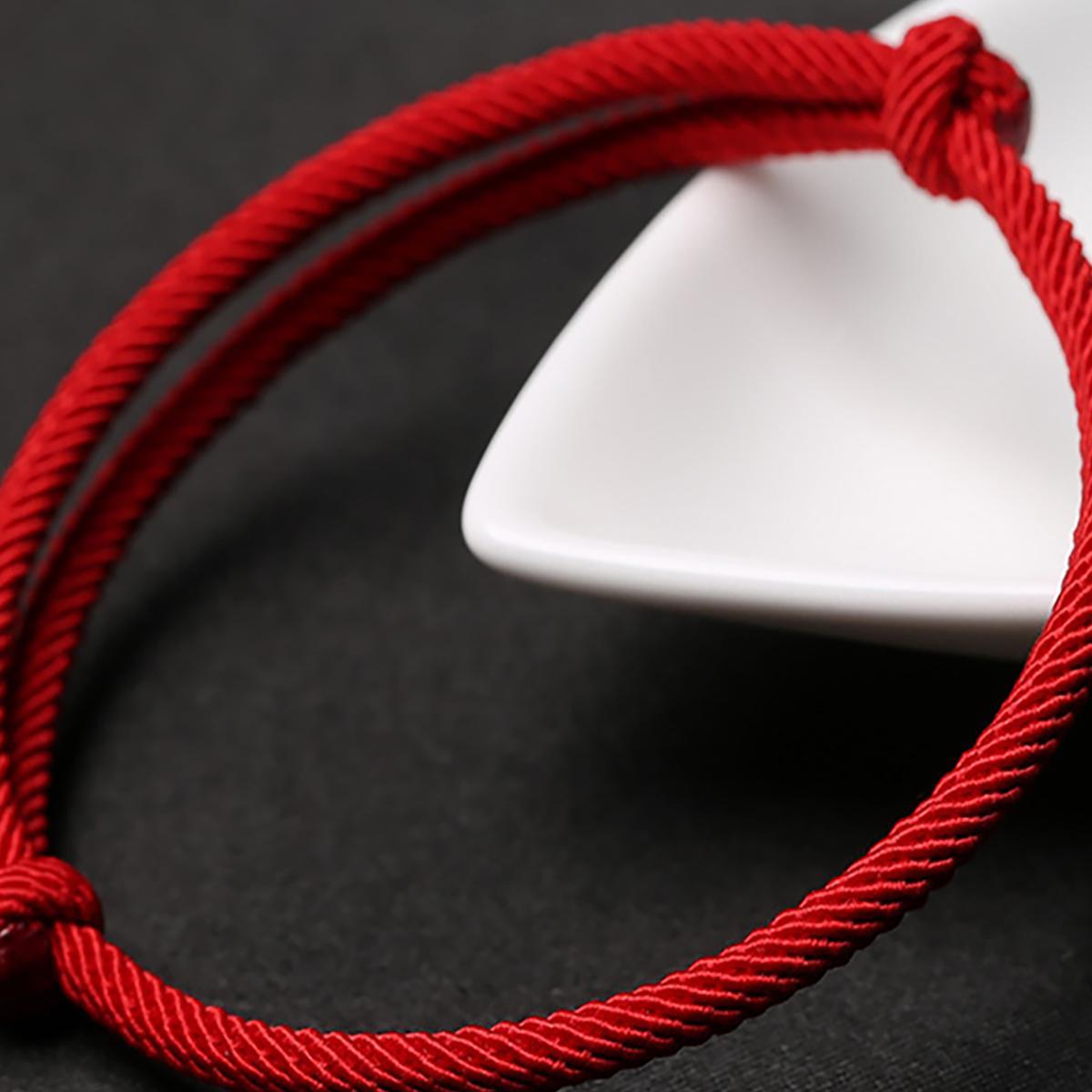 Women's Red Thread Bracelet Adjustable Knot April Birthstone Jewelry