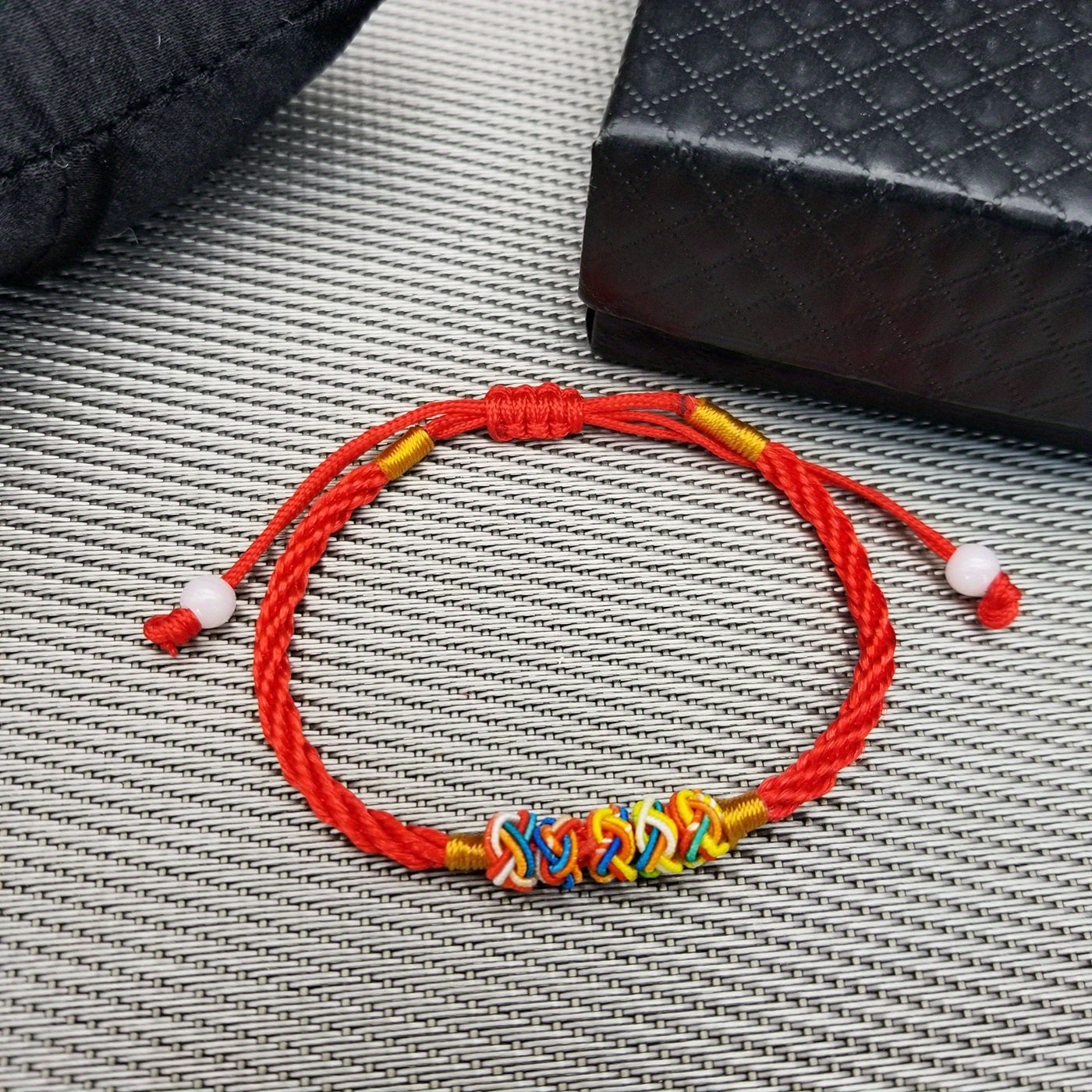 Women's Red Thread Bracelet Adjustable Knot April Birthstone Jewelry