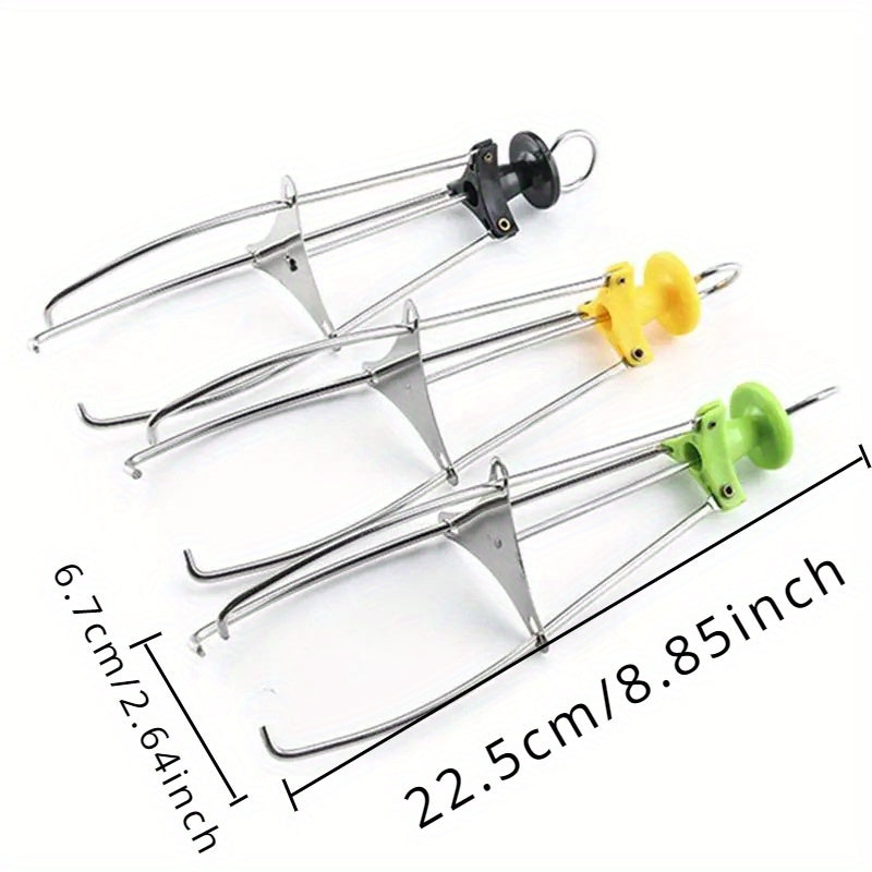 1 dona issiqqa chidamli zanglamas po'latdan yasalgan issiq plastinka qisqichi - sirpanmaydigan uchburchak dizayni, rang-barang tutqichlar, oshxona uchun mustahkam idish ushlagich, ovqat tayyorlash asboblari, idish qisqichi