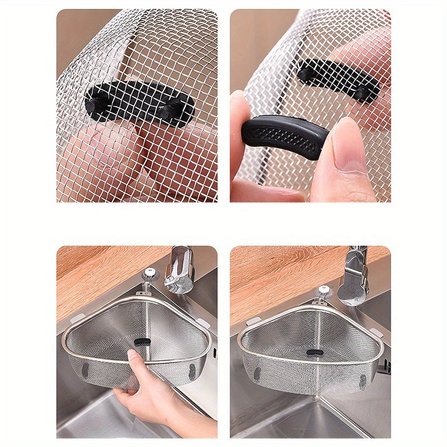 Stainless Steel Sink Basket with Strainers Kitchen Drain Shelf Sink Storage Holder