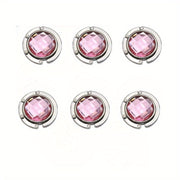 Aluminum Alloy Handbag Hangers Set of 4 or 6 Foldable Purse Hooks with Crystal Decoration