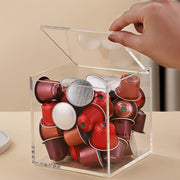 Acrylic Coffee Pod Storage Box with Flip Lid Transparent Capsule Organizer