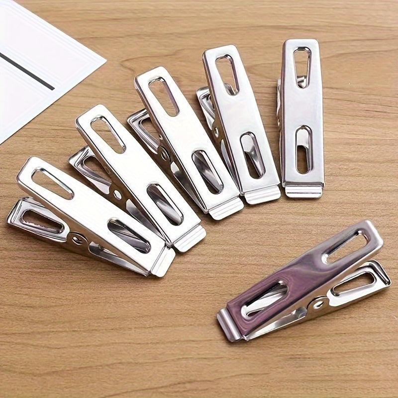 Set of 10/20/40 Heavy Duty Stainless Steel Clothespins and Binder Clips for Hanging Clothes and Sealing Food