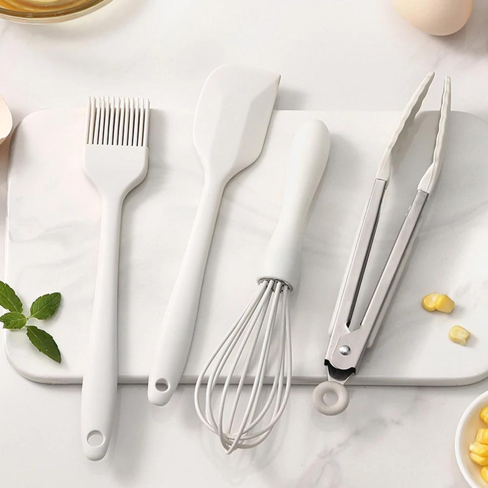 Silicone Kitchen Utensils Set Non-Stick Mini Cooking Tools with Spatula and Whisk