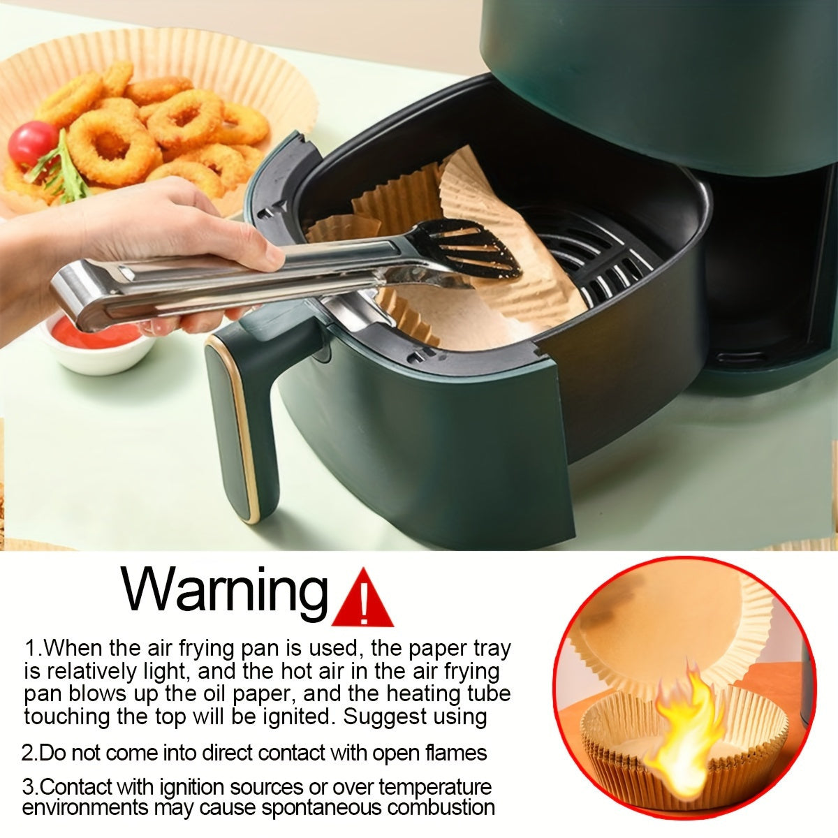 Pack of 50 Non-Stick Silicone Air Fryer Liners for Safe Cooking