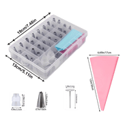 38 Stainless Steel Icing Piping Tips Set with Storage Box for Cake Decorating