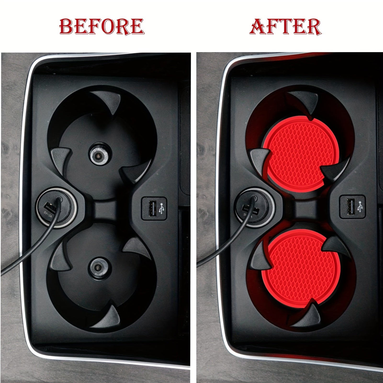 Universal non-slip avtomobil stakan qopqog'i qizil ichki avtomobil aksessuarlari