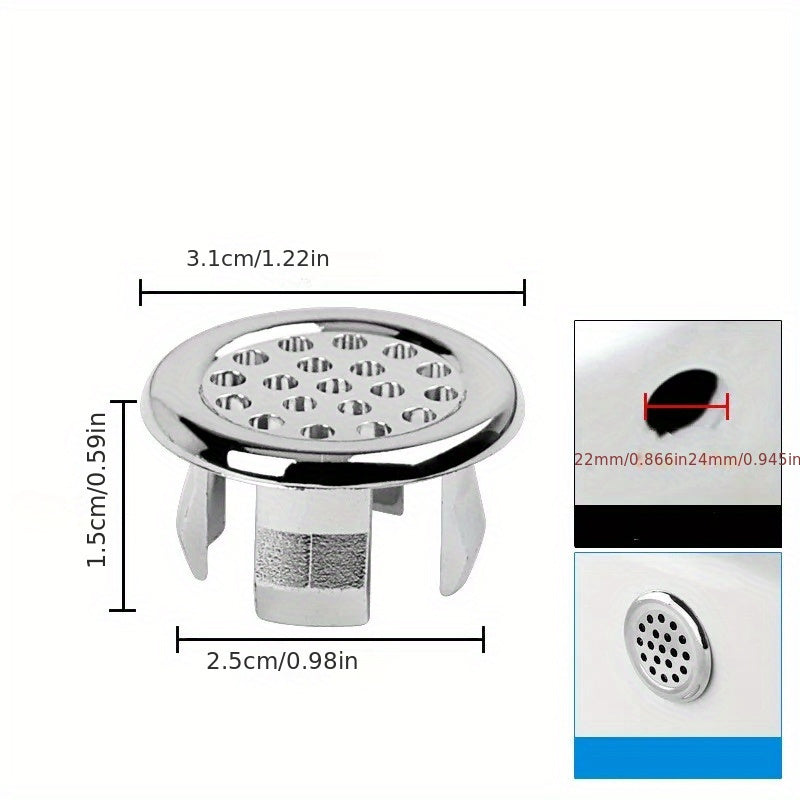 2 ta plastik hammom lavabo to'kilish halqalari xrom teshik drenaj qopqog'i bilan.