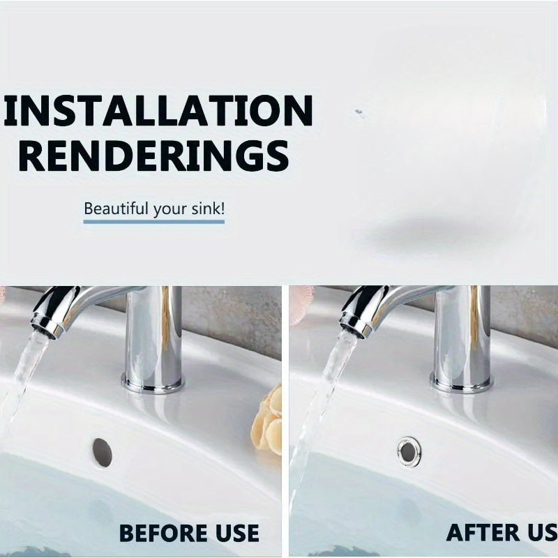 2 ta plastik hammom lavabo to'kilish halqalari xrom teshik drenaj qopqog'i bilan.