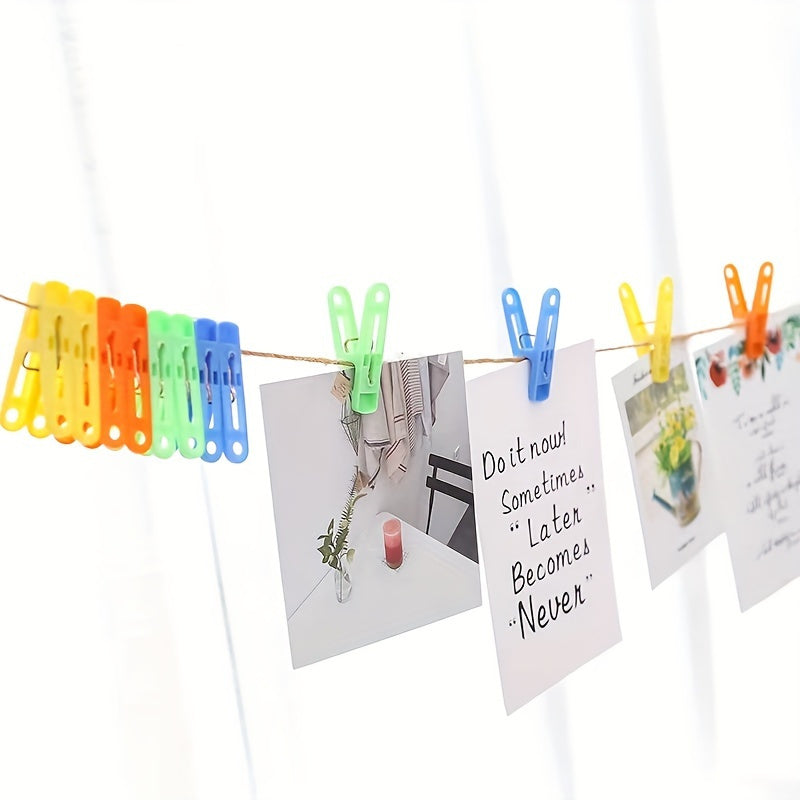 Pack of 40 Colorful Plastic Clothespins Sturdy Laundry Clips for Drying Delicates