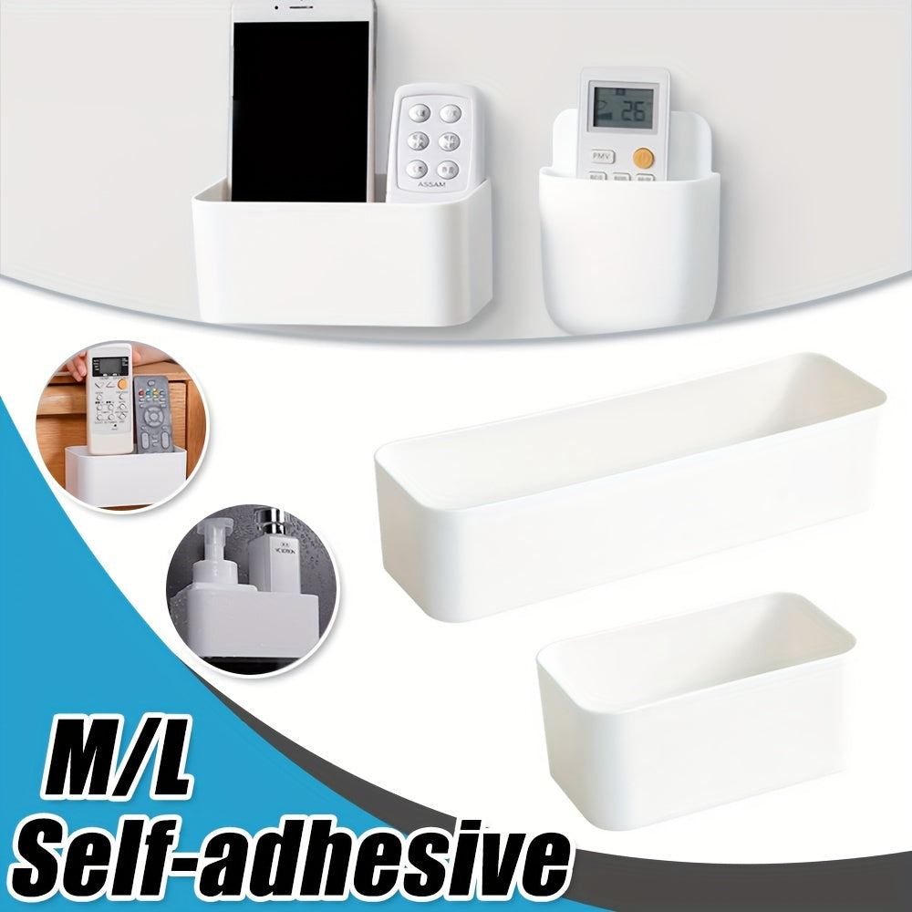 Wall Organizer for Cosmetics and Remote Controls with Durable Plastic Bins