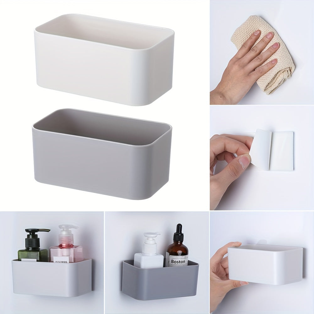 Wall Organizer for Cosmetics and Remote Controls with Durable Plastic Bins