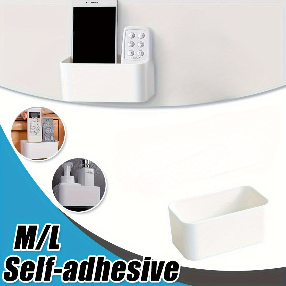 Wall Organizer for Cosmetics and Remote Controls with Durable Plastic Bins