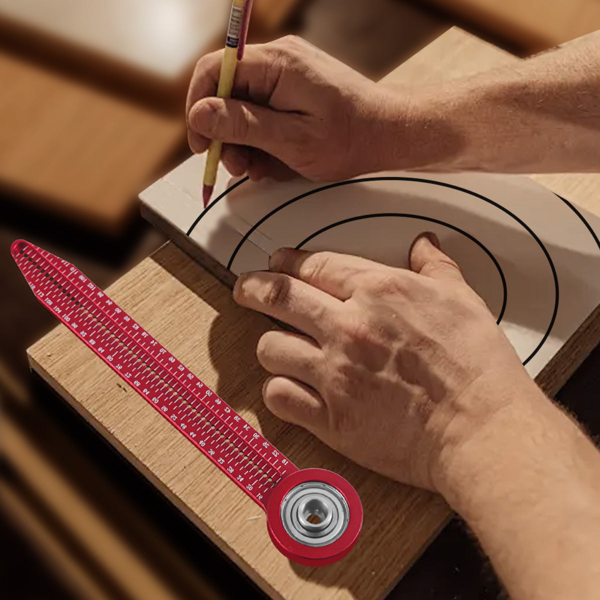 Aluminum Woodworking Scribe Gauge with Pocket Clip Circular Drawing Tool