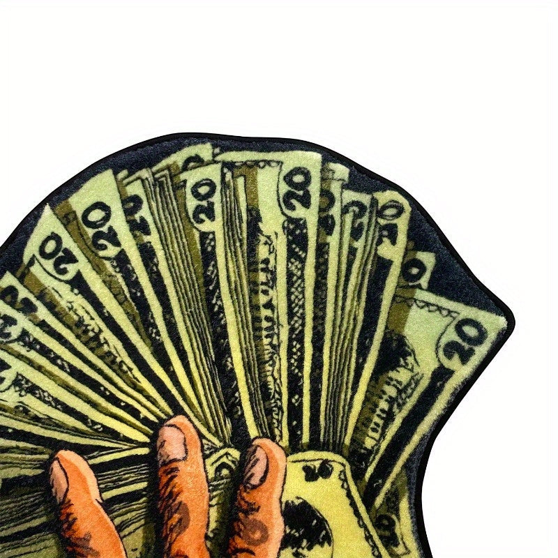 Элегантный пушистый ковер с абстрактным дизайном в виде долларовых купюр - 100 см/39 дюймов - Идеально подходит для любой комнаты, спальни, гостиной или гардеробной - Рекомендуется ручная стирка - Изготовлен из высококачественного полиэстера