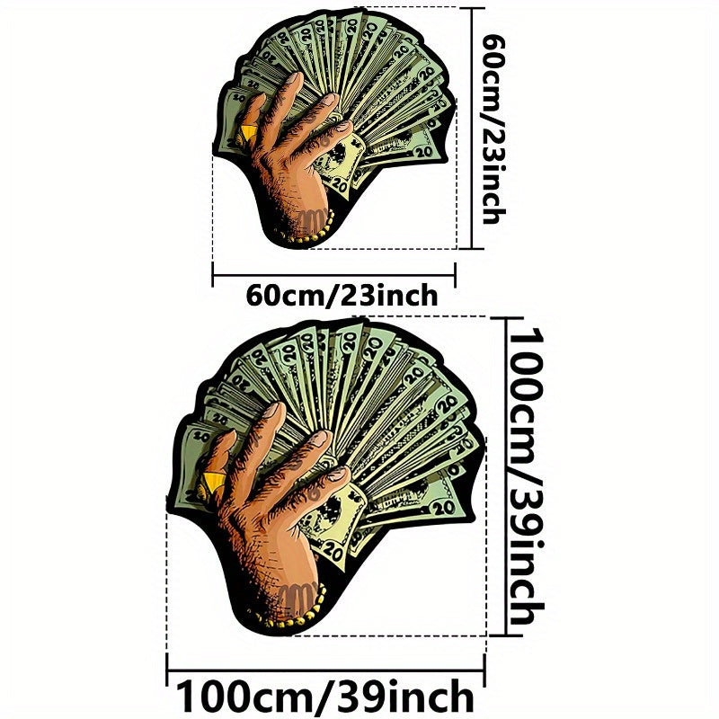 Abstract Dollar Bills Fluffy Rug 39 Inch Bedroom Living Room Decor Polyester