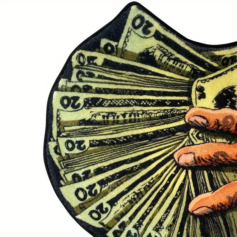 Элегантный пушистый ковер с абстрактным дизайном в виде долларовых купюр - 100 см/39 дюймов - Идеально подходит для любой комнаты, спальни, гостиной или гардеробной - Рекомендуется ручная стирка - Изготовлен из высококачественного полиэстера