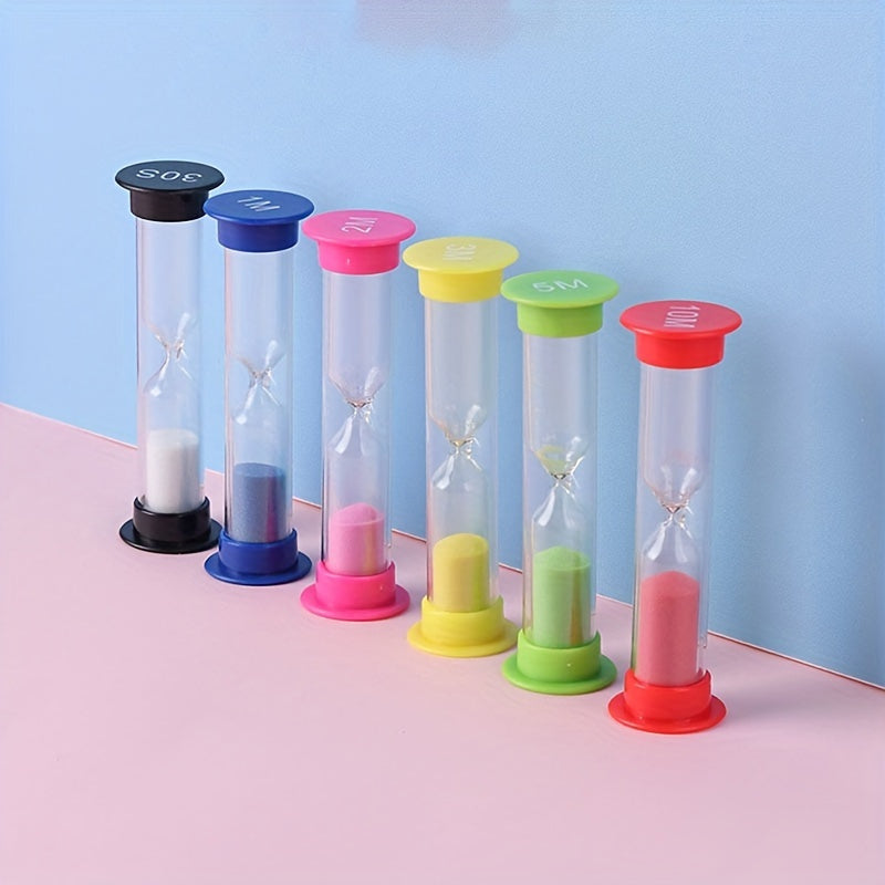 Set of 6 Small Colorful Sand Timers for Kitchen and Party Decor