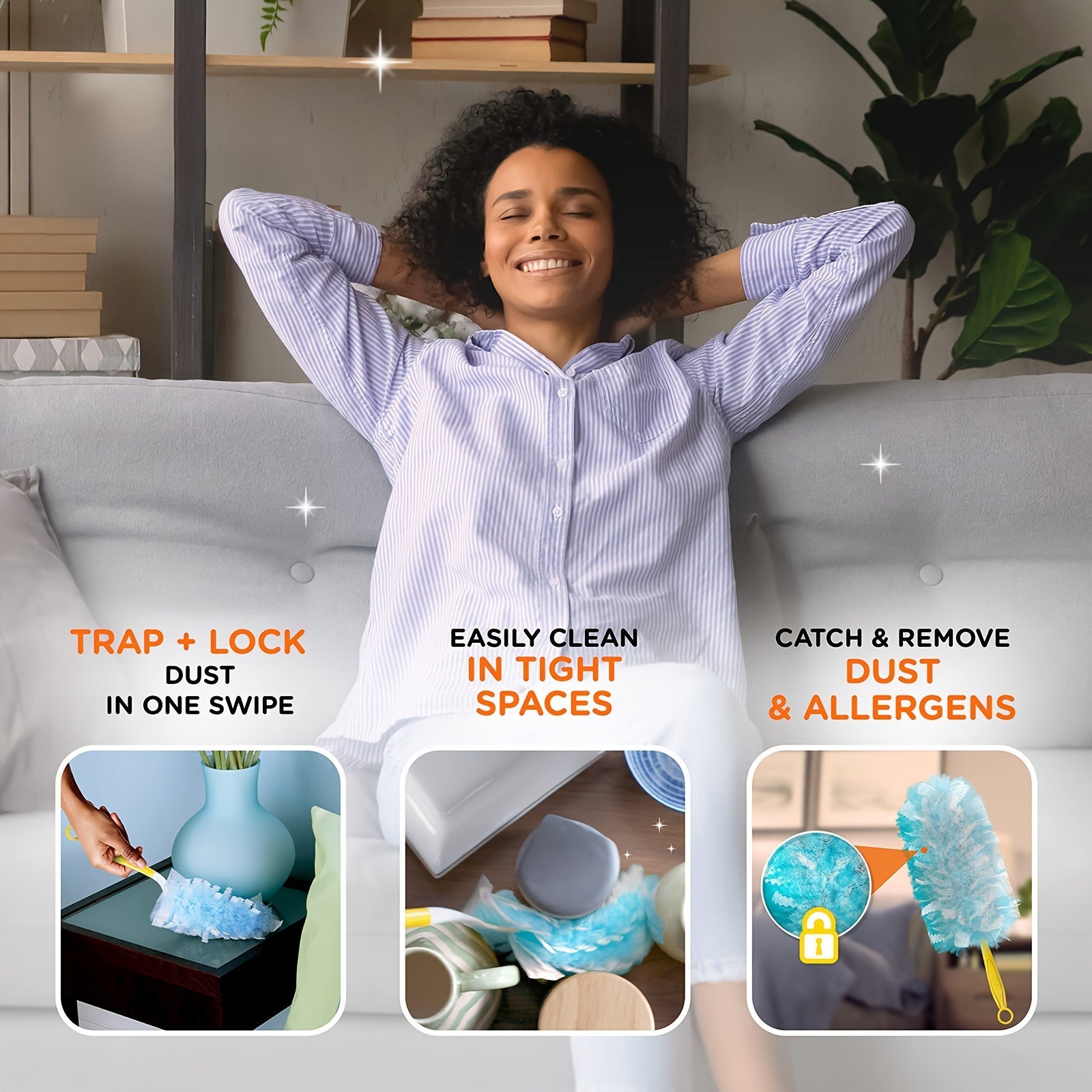 10-Pack Electrostatic Disposable Duster Refills for Dust Removal in Kitchen Bathroom Bedroom