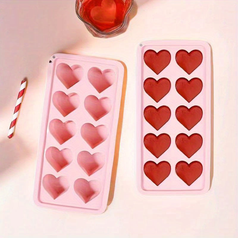 Silicone Heart-Shaped Ice Cube Mold Tray for Whiskey Cocktails Chocolates Candy Pudding Jelly