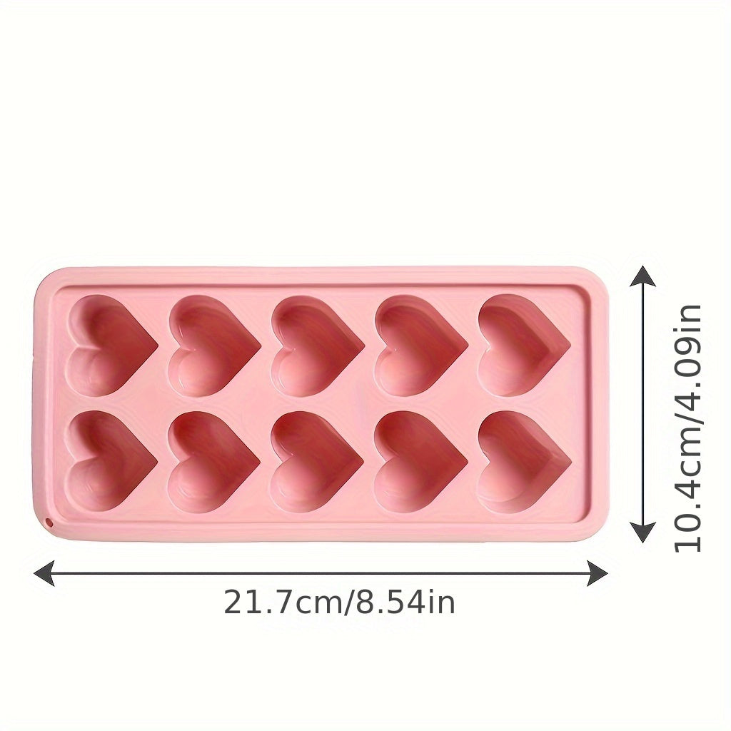Silicone Heart-Shaped Ice Cube Mold Tray for Whiskey Cocktails Chocolates Candy Pudding Jelly