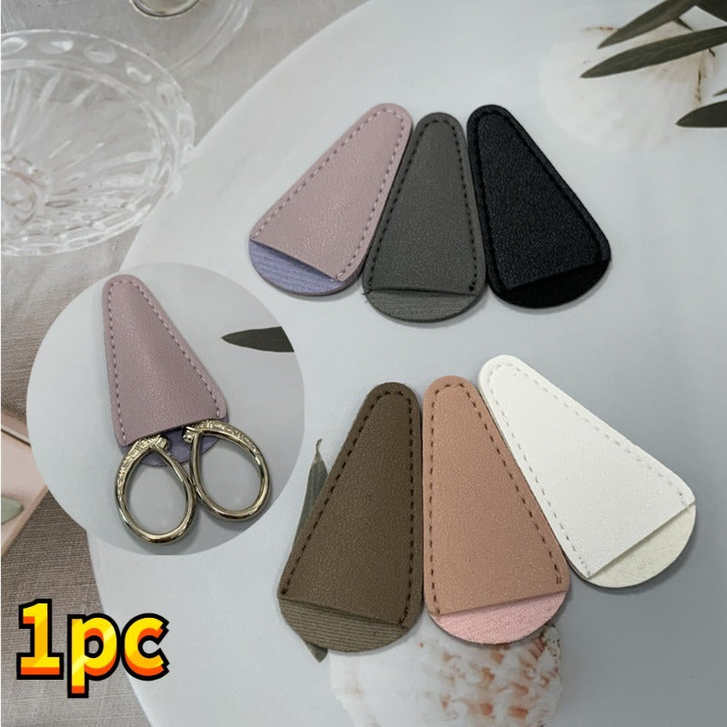 Estuche protector de cuero para tijeras y pinzas para viaje y almacenamiento