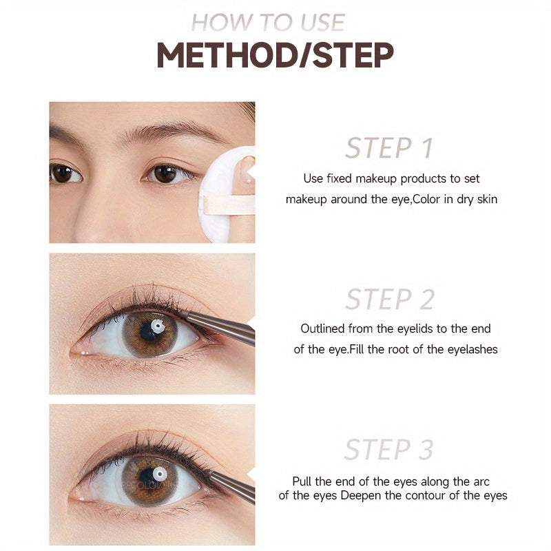 Lápiz delineador de ojos mate impermeable para mujer color café largo duración