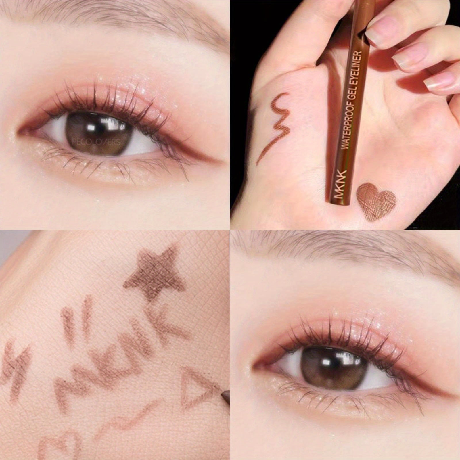 Women's Waterproof Matte Eyeliner Pen Brown Coffee Long-Lasting