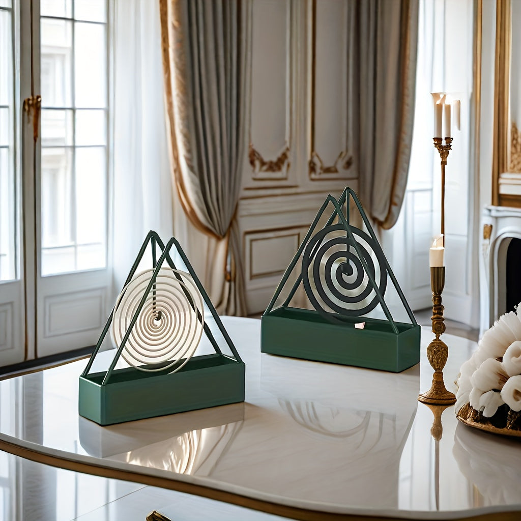 Nordic-Inspired Mosquito Coil Holder Iron Fire-Resistant Dustproof Home Decor